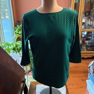 Green Polka Dot Women's Top 3/4 sleeve